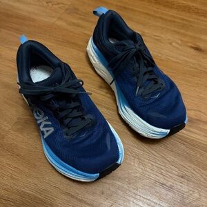 Hoka Men's Navy and Light Blue Athletic Shoes